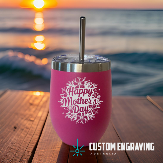 Personalised Mothers Day - Wine & Coffee Tumbler - 354ml (12oz)