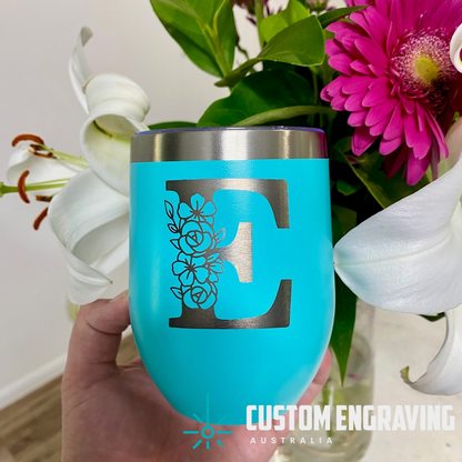 Personalised Letter/Initial Wine/Coffee Tumbler - 354ml (12oz)