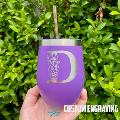 Personalised Letter/Initial Wine/Coffee Tumbler - 354ml (12oz)
