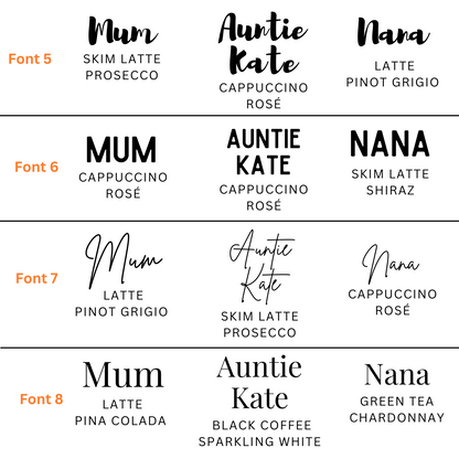 Personalised Wine & Coffee Tumbler - Drinks Order - 354ml (12oz)