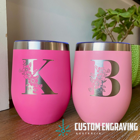 Personalised Letter/Initial Wine/Coffee Tumbler - 354ml (12oz)